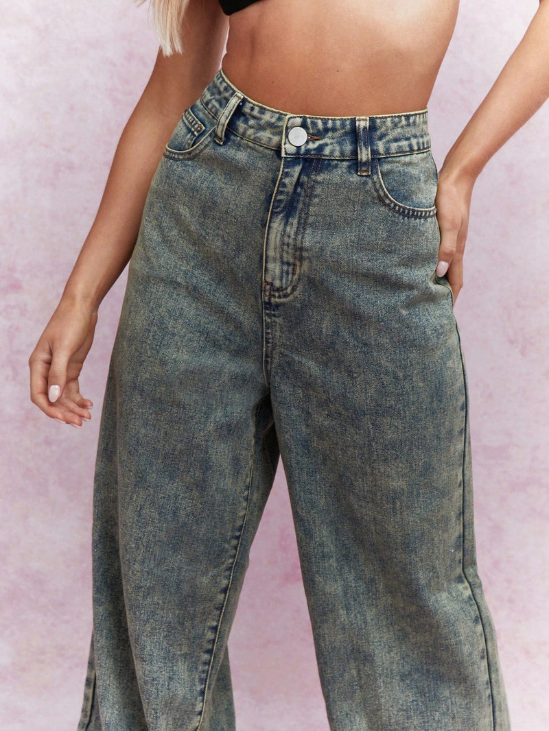 MISSGUIDED Jeans rectos lavados