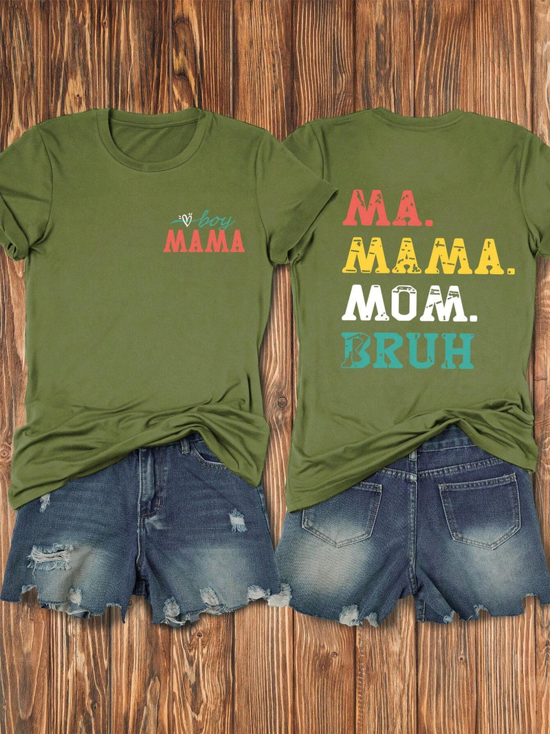 Camiseta para mujer con unicolor y letras impresas para el Dia de la Madre