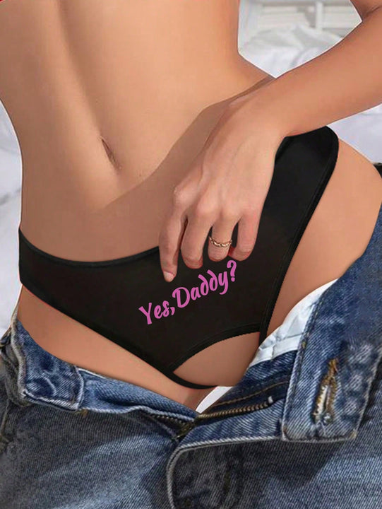 Tanga sexy e imprseionante para mujer con estampado, entrepierna abierta y personalidad en ropa interior
