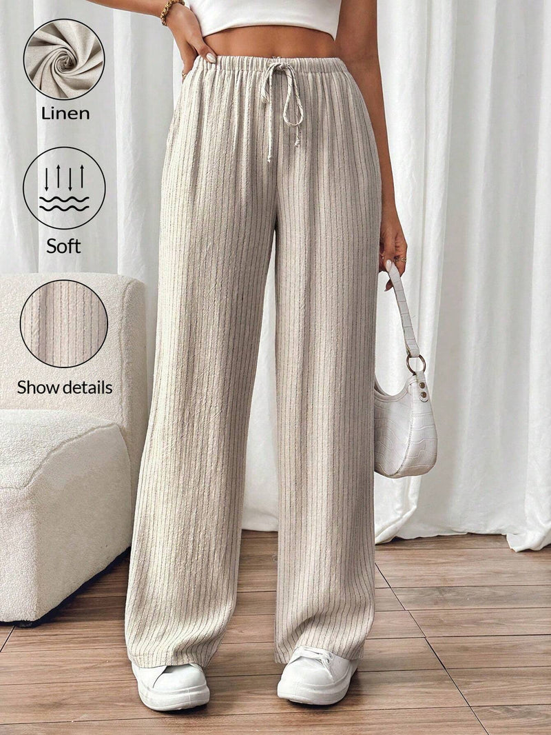 Frenchy Pantalones largos para uso diario simples para mujeres con cinturon de unicolor