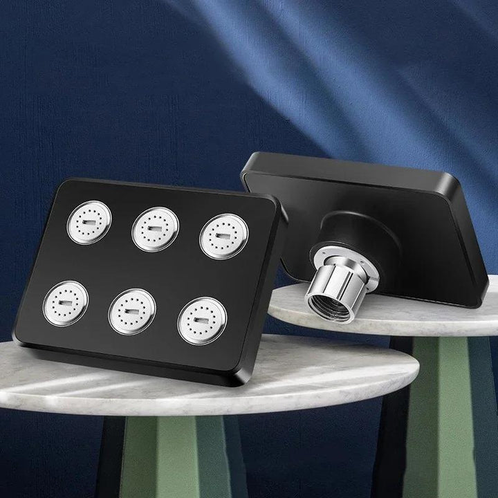 DCdray Cabezal de Ducha Mini Giratorio 360° de Alta Presión - Cabezal Cuadrado ABS Ahorrador de Agua con Flujo Ajustable para Baños Estilo Bohemio Moderno (/Blanco), Accesorio Duradero para el Baño