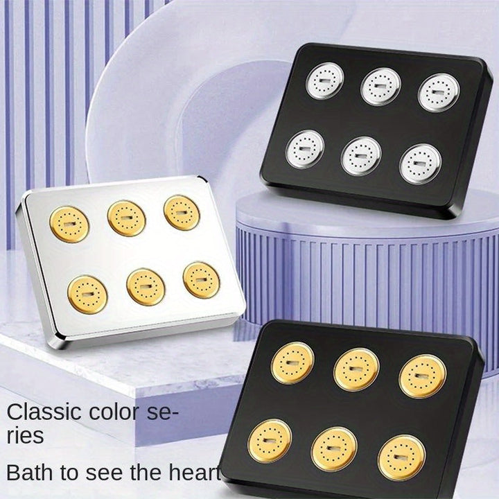 DCdray Cabezal de Ducha Mini Giratorio 360° de Alta Presión - Cabezal Cuadrado ABS Ahorrador de Agua con Flujo Ajustable para Baños Estilo Bohemio Moderno (/Blanco), Accesorio Duradero para el Baño