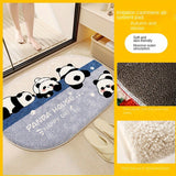 1 pza. Alfombra de baño de panda lindo - Alfombra de baño de felpa de poliéster, antideslizante, absorbente, suave y cómoda, alfombra de piso de decoración del hogar, decoración de invierno de felpa esponjosa