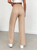 Tall pantalones informales para mujeres altas de unicolor con nudo de cottonline