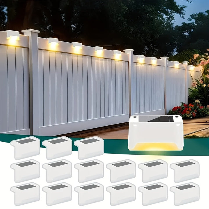 Pack de 10 Luces LED Solares para Jardín Impermeables, Iluminación Decorativa para Terraza, Valla y Paredes con Ambiente Festivo