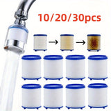 10/20/30pcs elemento de filtro de agua de repuesto para grifo de cocina, sistema de filtro de cabezal de ducha de baño, elemento purificador de grifo de fregadero de instalación universal
