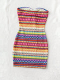 Wywh vestido sin tirantes diario sencillo y colorido para mujeres