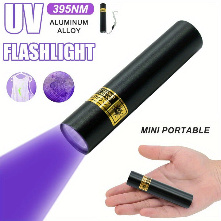 1 pieza de linterna mini de 395NM - Linterna portátil, recargable por USB, lámpara de uñas multifuncional y detector de orina de mascotas, batería de litio, sin fragancia para la higiene hotelera, detección de manchas y inspección de alfombras, herramien