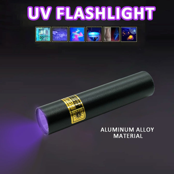 1 pieza de linterna mini de 395NM - Linterna portátil, recargable por USB, lámpara de uñas multifuncional y detector de orina de mascotas, batería de litio, sin fragancia para la higiene hotelera, detección de manchas y inspección de alfombras, herramien