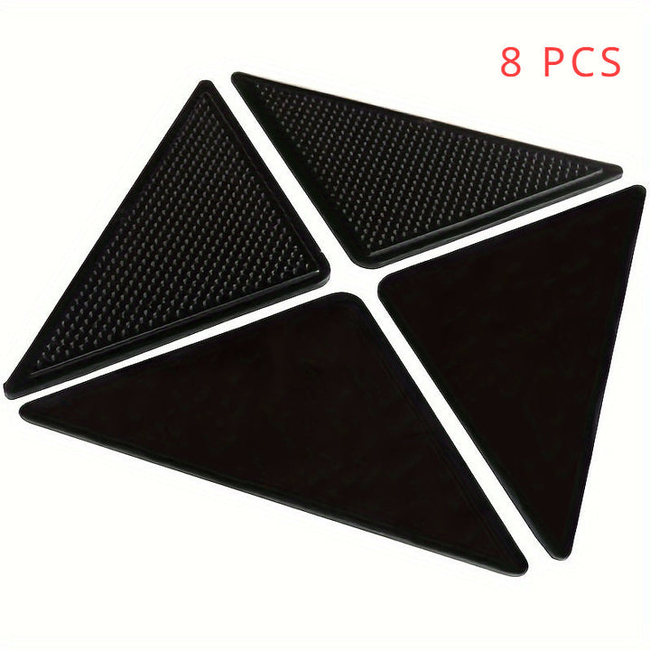 Juego de 8 Piezas de Fijadores para Alfombras Reutilizables y Lavables - Pegatinas Antideslizantes para Alfombras, Cinta Adhesiva Doble Cara, Garantizando una Decoración Estable en el Hogar