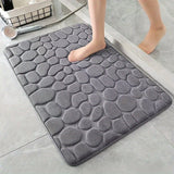 Alfombra de baño con relieve de adoquín, 1 pieza, 100% poliéster, suave, absorbente, antideslizante, lavable, sin parabenos, ideal para decoración de baño y ducha