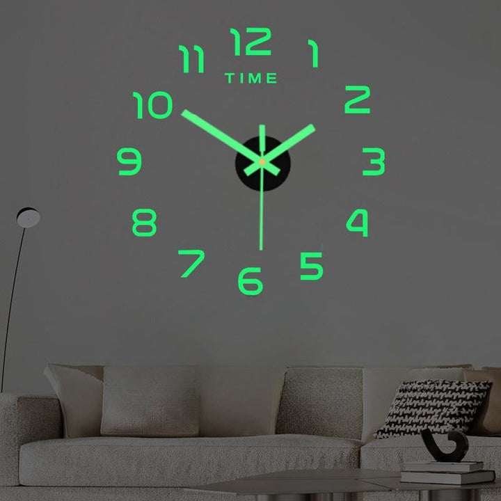 [Reloj Luminoso Silencioso de Pared] Reloj de Pared de Acrílico Luminoso Silencioso 1ud - Funciona con Batería, Números que Brillan en la Oscuridad, Instalación Fácil de Hacer Tú Mismo - Decoración para Sala de Estar y Dormitorio