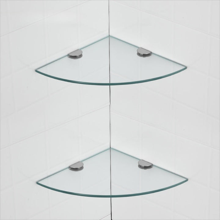 2 pzas Estantes Esquineros Triangulares sin Marco de Vidrio para Colgar en la Pared para Baño, Ducha, Aseo - Estante Flotante Montado en la Pared para Varios Tipos de Habitaciones