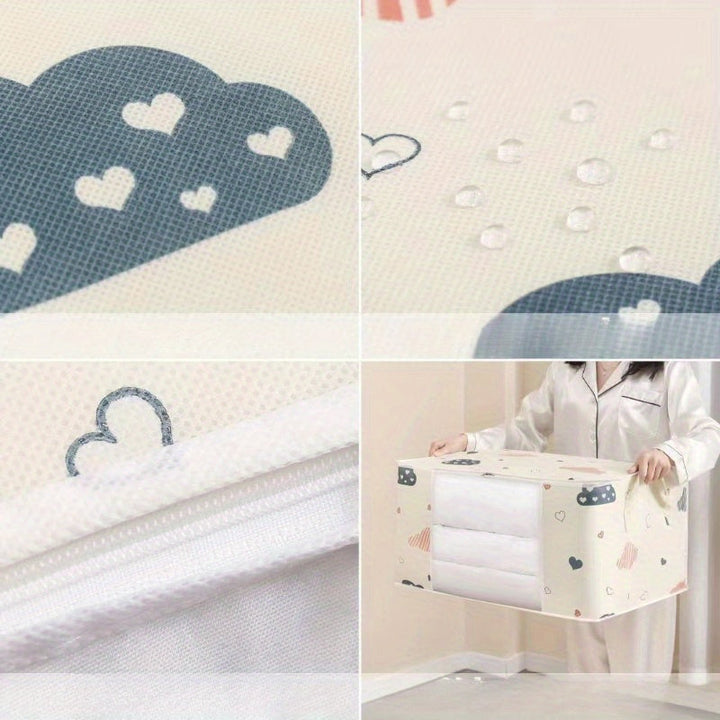 Conjunto de Bolsas de Almacenamiento Plegables Multiusos de 1 Pieza con Asas, Gran Capacidad, Organizador Resistente al Polvo y la Humedad para Mantas, Ropa de Cama y Mudanzas - Sin Aroma, Sin Batería, Funcionamiento Sin Electricidad, Caja, Armario, Esta