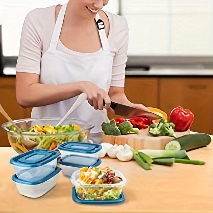 Juego de 10 recipientes reutilizables para almacenar alimentos con tapas herméticas, libres de BPA, ideales para cocina, oficina, escuela y picnics, seguros para lavavajillas y microondas