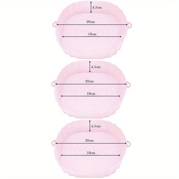 3 paquetes de revestimientos de silicona para freidoras de aire - 18,01 cm, alfombrillas reutilizables antiadherentes para cestas, bandejas de silicona de grado alimenticio, utensilios de cocina para freír con aire, hornear, accesorios para horno