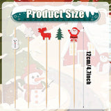 100 piezas, palillos de cóctel navideños festivos - Palitos de madera con copos de nieve, muñecos de nieve, renos y árboles para bebidas navideñas, aperitivos y decoraciones para fiestas.