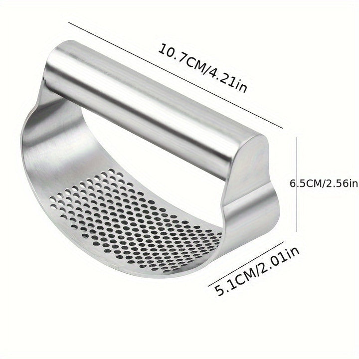 Prensa de ajo de acero inoxidable de primera calidad - Manual, gadget de cocina no eléctrico para una preparación fácil de alimentos, apto para lavavajillas y metal seguro para alimentos.