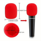 4pcs Cubiertas de Espuma para Micrófono Vibrantes - Gruesas, Suaves Pantallas Antiviento para Micrófono de Mano en Rojo, Verde, Azul, Amarillo - Elásticas, Fáciles de Usar para KTV, Conferencias, Actuaciones, Micrófono para Grabación