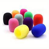 4pcs Cubiertas de Espuma para Micrófono Vibrantes - Gruesas, Suaves Pantallas Antiviento para Micrófono de Mano en Rojo, Verde, Azul, Amarillo - Elásticas, Fáciles de Usar para KTV, Conferencias, Actuaciones, Micrófono para Grabación