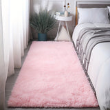 1pc Alfombra Esponjosa Rosa Claro de Lujo - Suave, Alfombra de Poliéster Peluche con Base Antideslizante, Lavable a Máquina para Elegancia de Dormitorio y Sala de Estar, Alfombras para Dormitorio