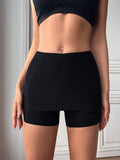 Pantis tipo short para mujer, lisos y delgados, shorts de seguridad sin costuras, suaves y comodos - negro