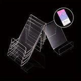 GLOBLELAND 6pcs Soportes de Libros de Acrílico Transparente, 9.5x6.5x6.5 cm - Elegantes Estantes de Exhibición de Escritorio