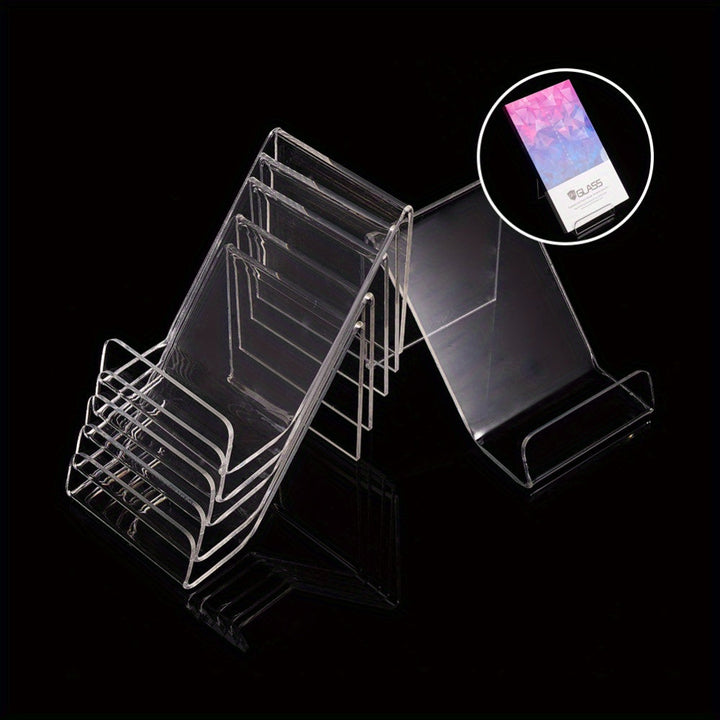 GLOBLELAND 6pcs Soportes de Libros de Acrílico Transparente, 9.5x6.5x6.5 cm - Elegantes Estantes de Exhibición de Escritorio