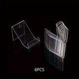 GLOBLELAND 6pcs Soportes de Libros de Acrílico Transparente, 9.5x6.5x6.5 cm - Elegantes Estantes de Exhibición de Escritorio