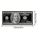 1 pieza de alfombra con patrón de dólares, alfombra larga para cabecera, alfombra para pasillo de entrada, alfombra suave negra, decoración creativa