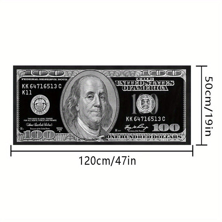 1 pieza de alfombra con patrón de dólares, alfombra larga para cabecera, alfombra para pasillo de entrada, alfombra suave negra, decoración creativa