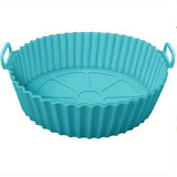 1pc Sartén de silicona multiusos para freidora, resistente al calor, de grado alimenticio, reciclable, engrosada, con tapete antiadherente para hornear, para cocina doméstica, horneado