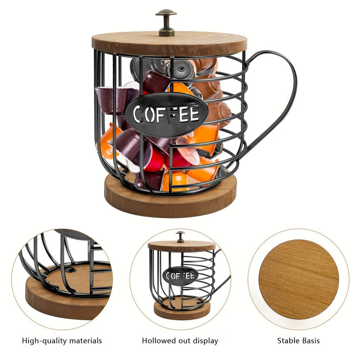 Soporte Clásico de Metal para Cápsulas de Café - Estantes para Cápsulas K Cup para Encimera, Dispensador de Cápsulas que Ahorra Espacio, Cestas de Estante