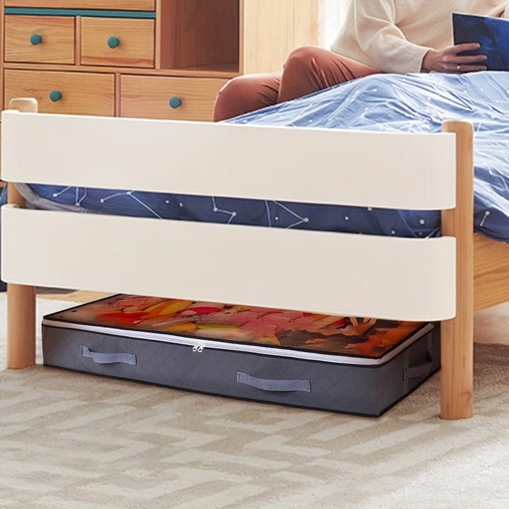 Bolsa de Almacenamiento de Gran Capacidad para Debajo de la Cama con Asas - Organizador Plegable de Tela No Tejida para Ropa y Edredones, Perfecto para el Dormitorio