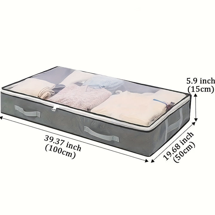 Bolsa de Almacenamiento de Gran Capacidad para Debajo de la Cama con Asas - Organizador Plegable de Tela No Tejida para Ropa y Edredones, Perfecto para el Dormitorio