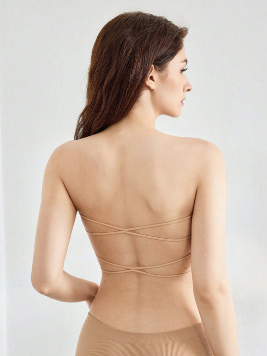 Leisure sujetador de lenceria ajustado con pecho envuelto, espalda cruzada y atada para mujer