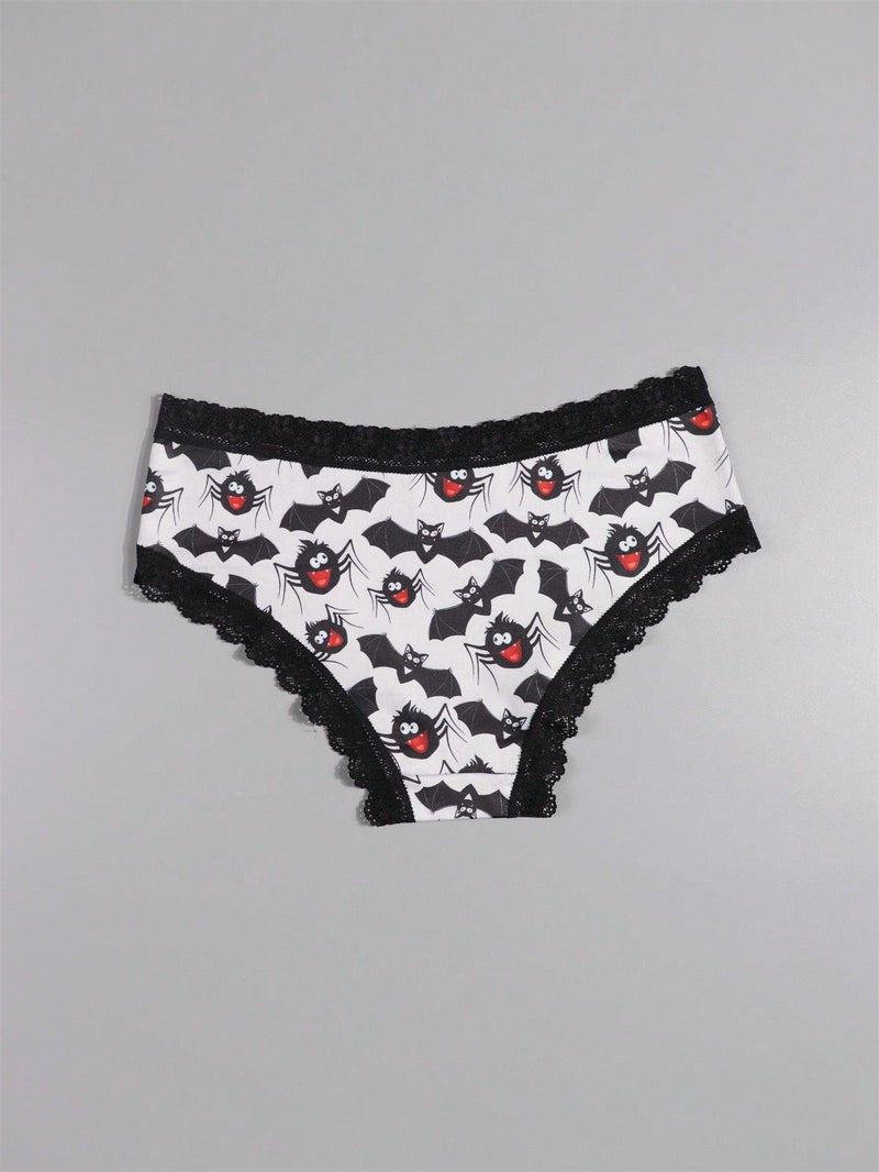 Dircho 10 piezas de bikinis de estilo gotico bajo para mujeres - encaje con contraste, estampados de calaveras, ojos y estrellas de halloween, comodos pantalones tipo hipster - lenceria y ropa interior de halloween - comoda, estilos surtidos, idea de