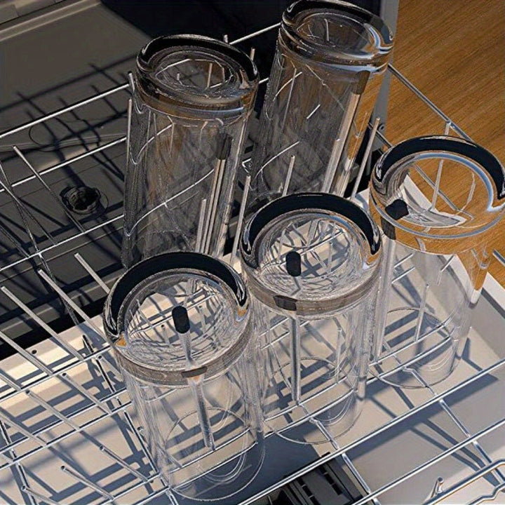 Soportes para botellas de 5 piezas resistentes al lavavajillas para bastidores estándar - Accesorio para lavado seguro de botellas de soda, vino y agua sin batería