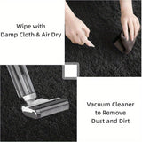 Alfombra de peluche de lujo, súper suave y gruesa, en gris elegante con detalles en negro, ideal para decoración de dormitorio y sala, fácil cuidado en poliéster, alfombras para sala tamaño grande