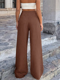 Pantalones de pierna ancha de lino para mujer