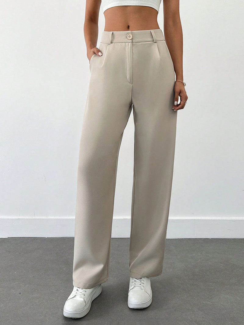 Pantalones de mujer con detalles de costura de talle alto