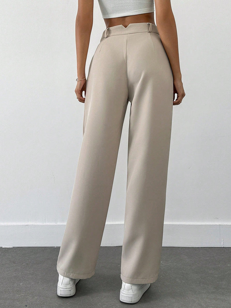 Pantalones de mujer con detalles de costura de talle alto