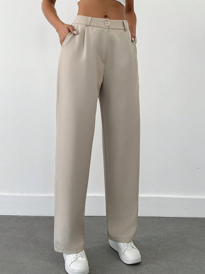 Pantalones de mujer con detalles de costura de talle alto