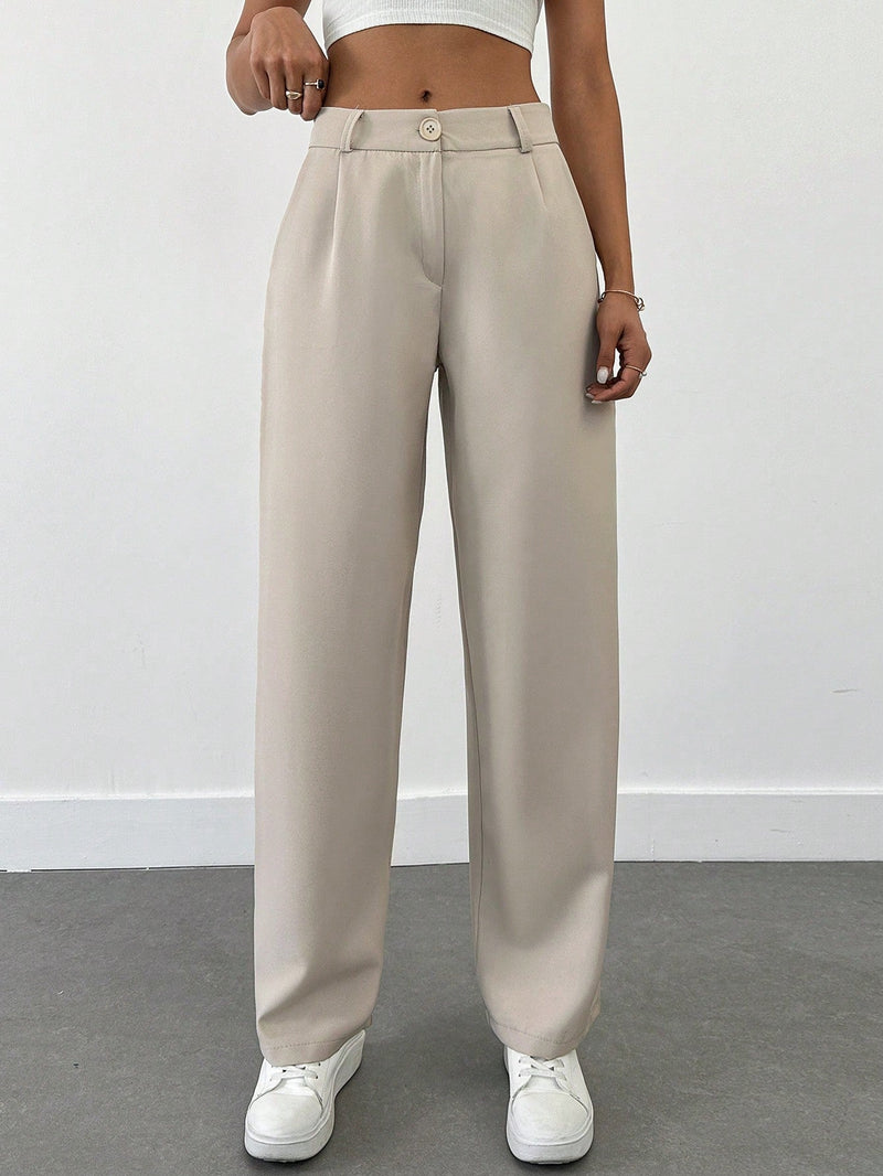 Pantalones de mujer con detalles de costura de talle alto