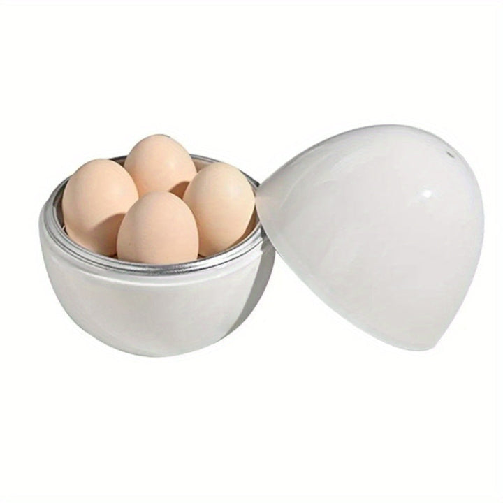 Cocedor de Huevos Rápido y Fácil para Microondas - Cuela 1-4 Huevos en 5 Minutos, Opciones de Cocer Duros o Blandos, Utensilio de Cocina Duradero de PP+Metal