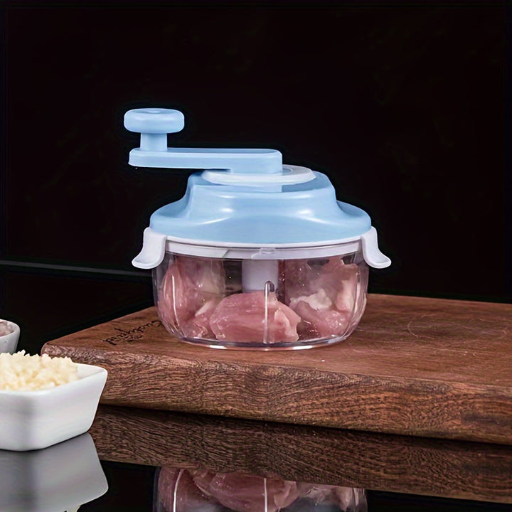 1pc Kitchencraft Molinillo de ajo multifuncional manual - Mezclador de condimentos de plástico sin carga con manija giratoria para preparación fácil de alimentos