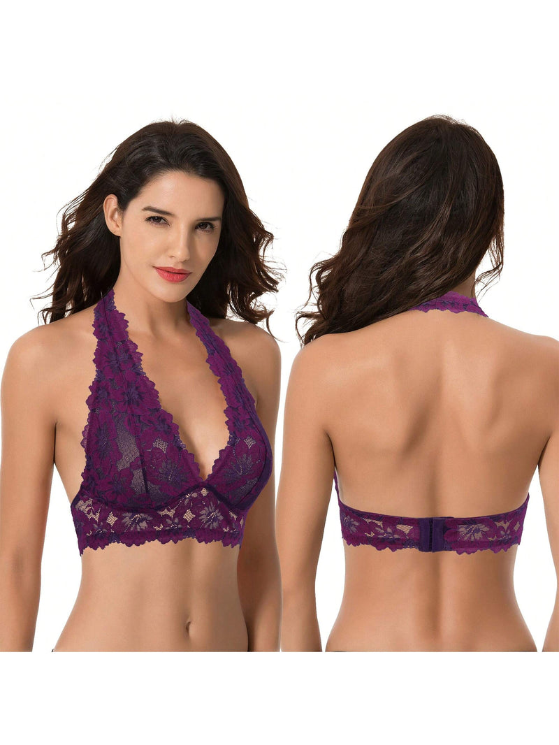 Curve muse sujetador escotado de encaje floral con paquete de 2 unidades para mujer con curvas