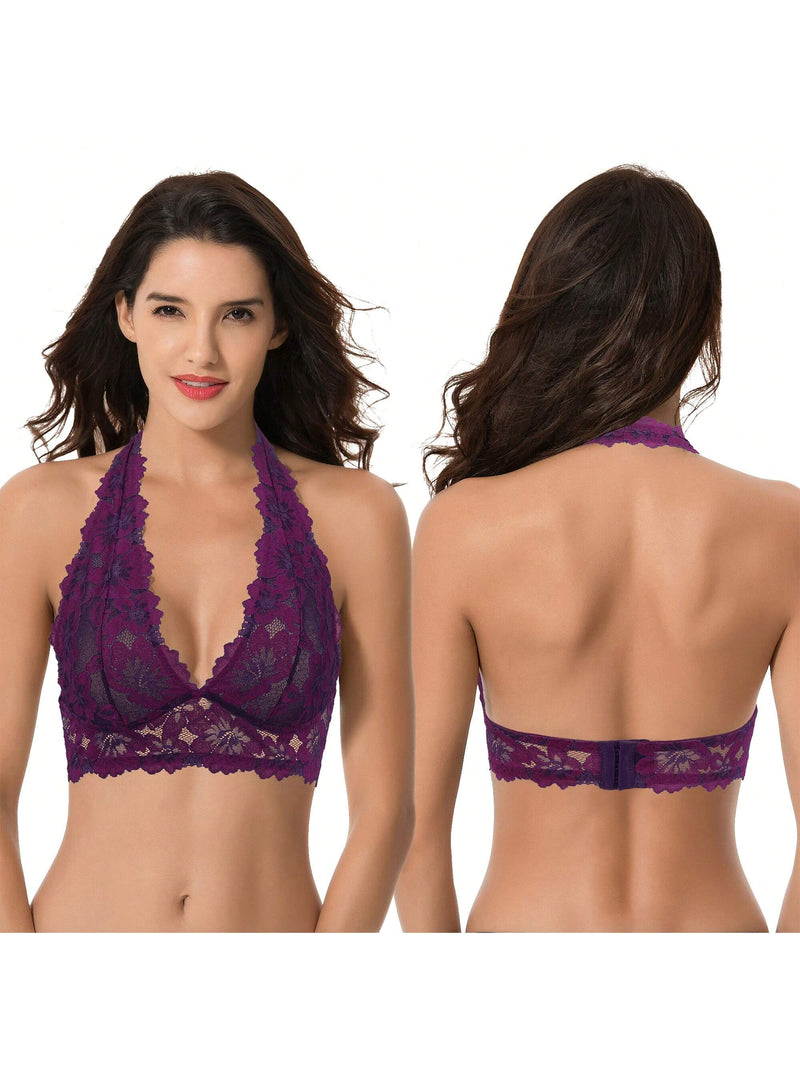 Curve muse sujetador escotado de encaje floral con paquete de 2 unidades para mujer con curvas