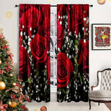 2 cortinas para puertas con patrones de rosas y aliento