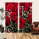2 cortinas para puertas con patrones de rosas y aliento